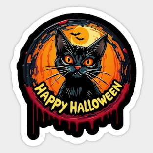 Happy Halloween Cat Sticker